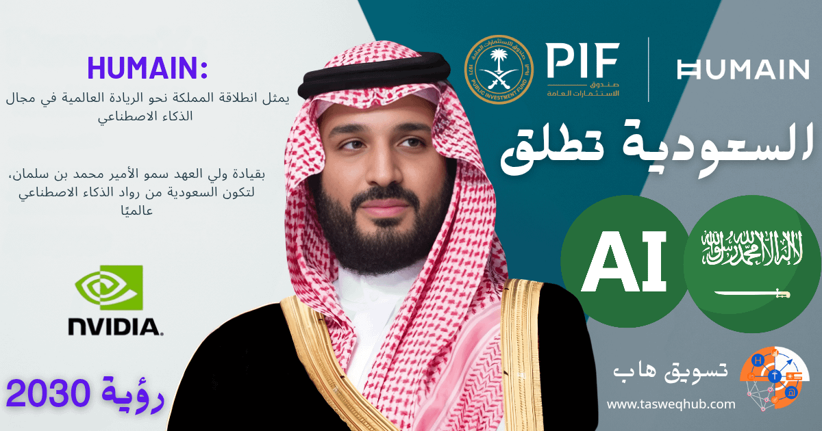 اقرأ المزيد عن: رؤية سمو ولي العهد تتحقق: السعودية تطلق شركة HUMAIN لتكون قوة عالمية في الذكاء الاصطناعي على تسويق هاب السعودية تطلق شركة HUMAIN لتكون قوة عالمية في الذكاء الاصطناعي